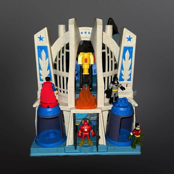 Imaginext DC Super Friends Hall of Justice The Batcave Bat Boat Superman Flash - Picture 6 of 10